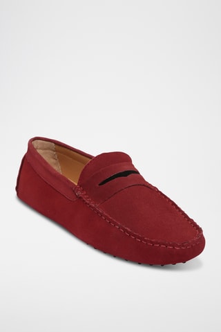 Mocassins en nubuck Cliff - Rouge