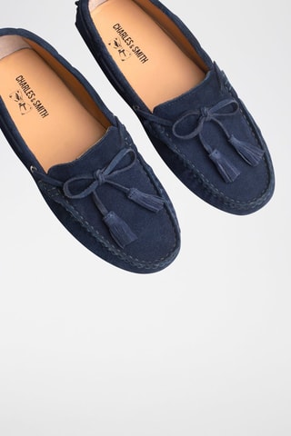 Mocassins en nubuck January - Bleu