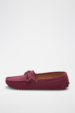 Mocassins en croûte de cuir Newton - Rouge