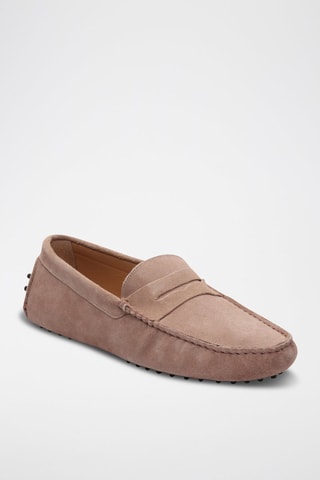 Mocassins en croûte de cuir Cole - Rose