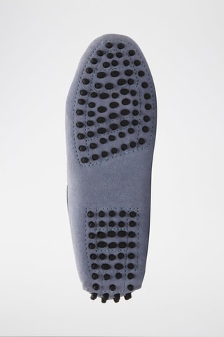 Mocassins croûte de cuir January - Bleu