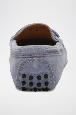 Mocassins croûte de cuir January - Bleu