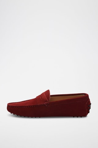 Mocassins en croûte de cuir Cole - Rouge