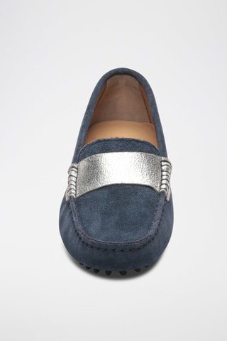 Mocassins en nubuck Meloa - Bleu et argenté