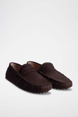 Mocassins en nubuck Lew - Marron