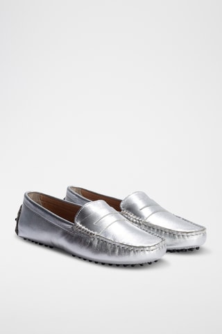 Mocassins en cuir nappa Deira - Argenté