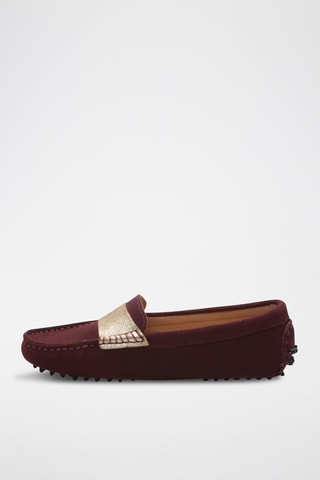 Mocassins en nubuck Meloa et doré - Violet et doré
