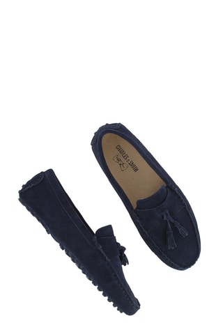 Mocassins en nubuck - Bleu