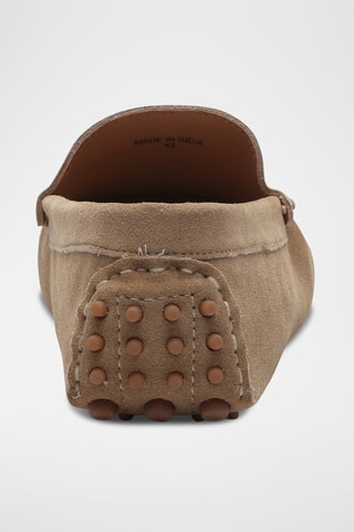 Mocassins en croûte de cuir Lenny - Beige