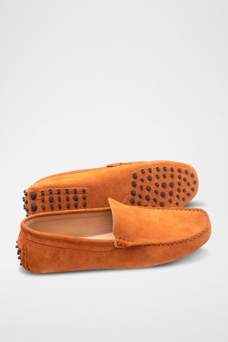Mocassins en croûte de cuir Lenny - Orange