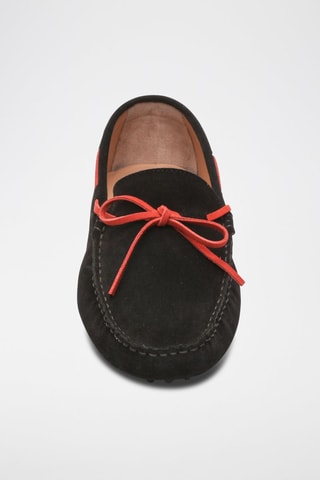 Mocassins en nubuck Cornwall - Noir et rouge