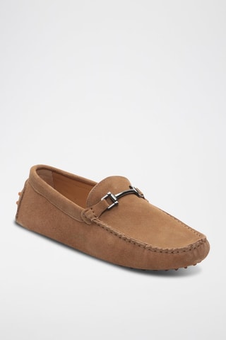 Mocassins en nubuck Harold - Marron et argenté