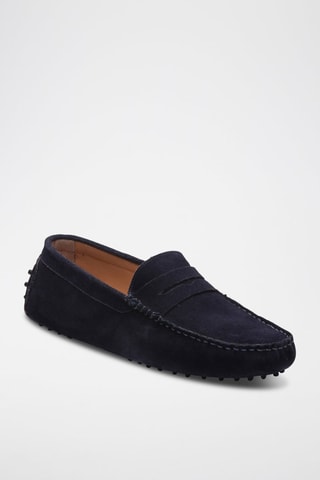 Mocassins en croûte de cuir Cole - Bleu