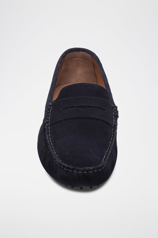 Mocassins en croûte de cuir Cole - Bleu