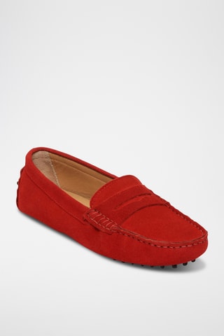Mocassins en nubuck Thandie - Rouge