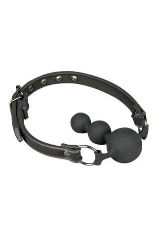 Bâillon à balle en cuir - Noir