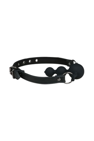 Bâillon à balle en cuir - Noir