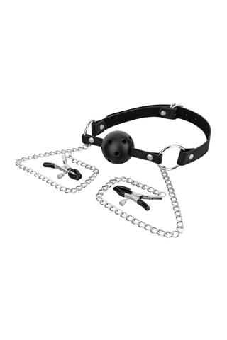 Ball gags et pince-tétons - Noir