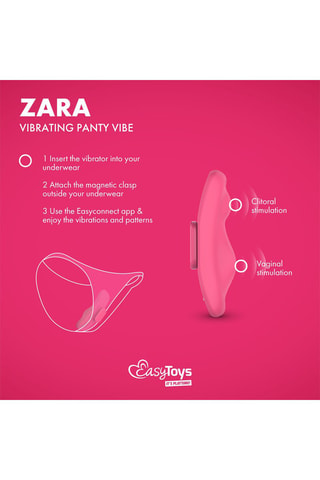 Vibromasseur pour culotte zara connecté - Rose
