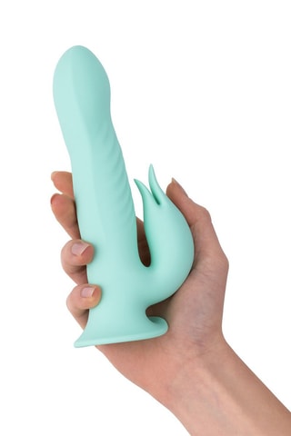 Vibromasseur rabbit rotatif avec télécommande - Bleu