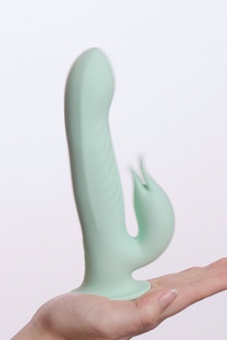 Vibromasseur rabbit rotatif avec télécommande - Bleu