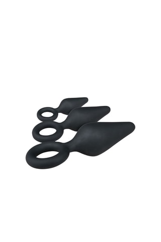 Set plug anal avec anneau de traction - Noir