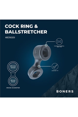 Anneau pénien avec séparateur de testicules - Noir
