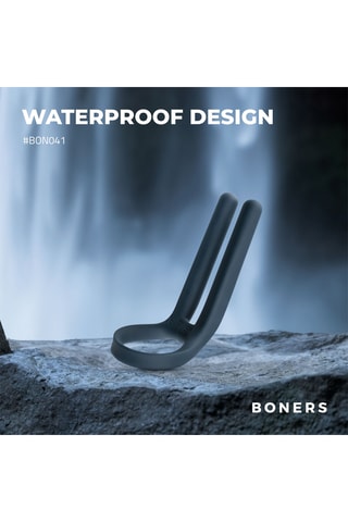 Anneau pénien vibrant waterproof avec stimulateur de testicules - Bleu foncé