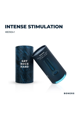 Anneau pénien vibrant waterproof avec stimulateur de testicules - Bleu foncé