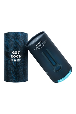 Anneau pénien vibrant waterproof avec stimulateur de testicules - Bleu foncé