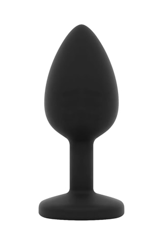 Plug anal avec cristal waterproof - Noir - 7 cm