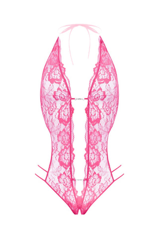 Body sans manches en dentelle Christine - Rose