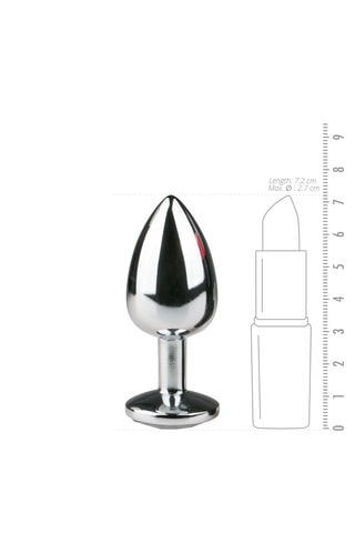Plug anal avec diamant décoratif - Argenté - 6 cm