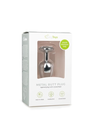 Plug anal avec diamant décoratif - Argenté - 6 cm