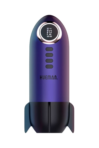 Masturbateur à succion et vibration waterproof Hueman Rocket - Violet - 12 cm
