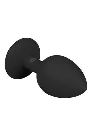 Plug anal avec strass - Noir - 6,5 cm