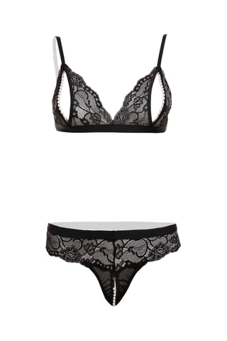 Soutien-gorge et string - Noir