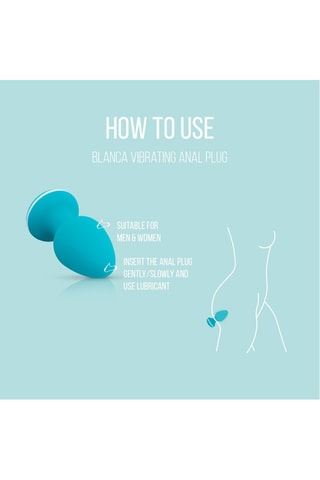 Plug anal vibrant Blanca - Bleu - 6,5 cm