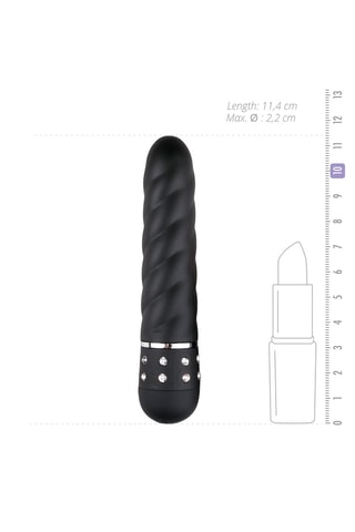 Mini vibromasseur Twisted - Noir - 8 cm