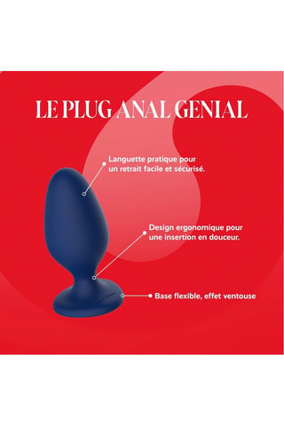 Plug anal waterproof Twist - Bleu foncé - 6,5 cm