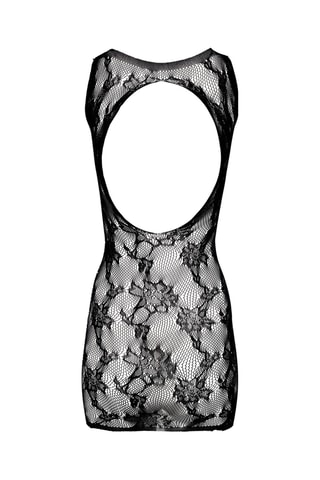 Robe courte sans manches en dentelle - Noir