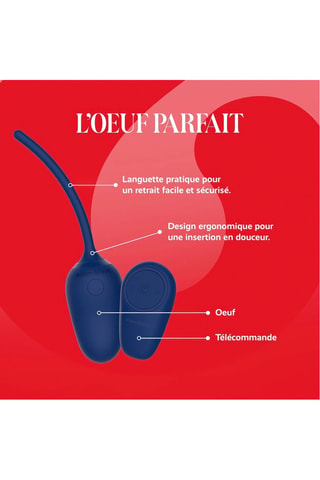 Oeuf vibrant waterproof Whirl - Bleu foncé - 12 cm