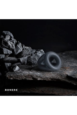 Anneau pénien et étireur de testicules Boners Open Cock Sling - Noir