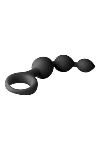 Godemichet à perles anales - Noir - 11 cm
