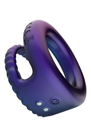 Anneau vibrant pénis et testicules waterproof Jupiter - Violet