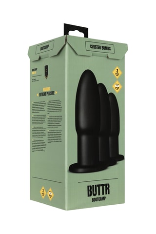 Set d'entraînement anal waterproof Cluster Bombs - 3 pièces - 15 à 19 cm