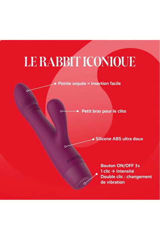 Vibromasseur Rabbit Shake waterproof - Violet - 10,7 cm