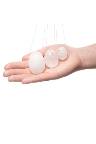 Œuf Yoni en quartz blanc - Taille L