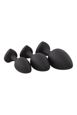 3 plugs anaux waterproof Diamond - Noir - 7/8/9 cm