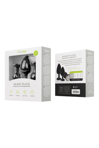 3 plugs anaux waterproof Diamond - Noir - 7/8/9 cm